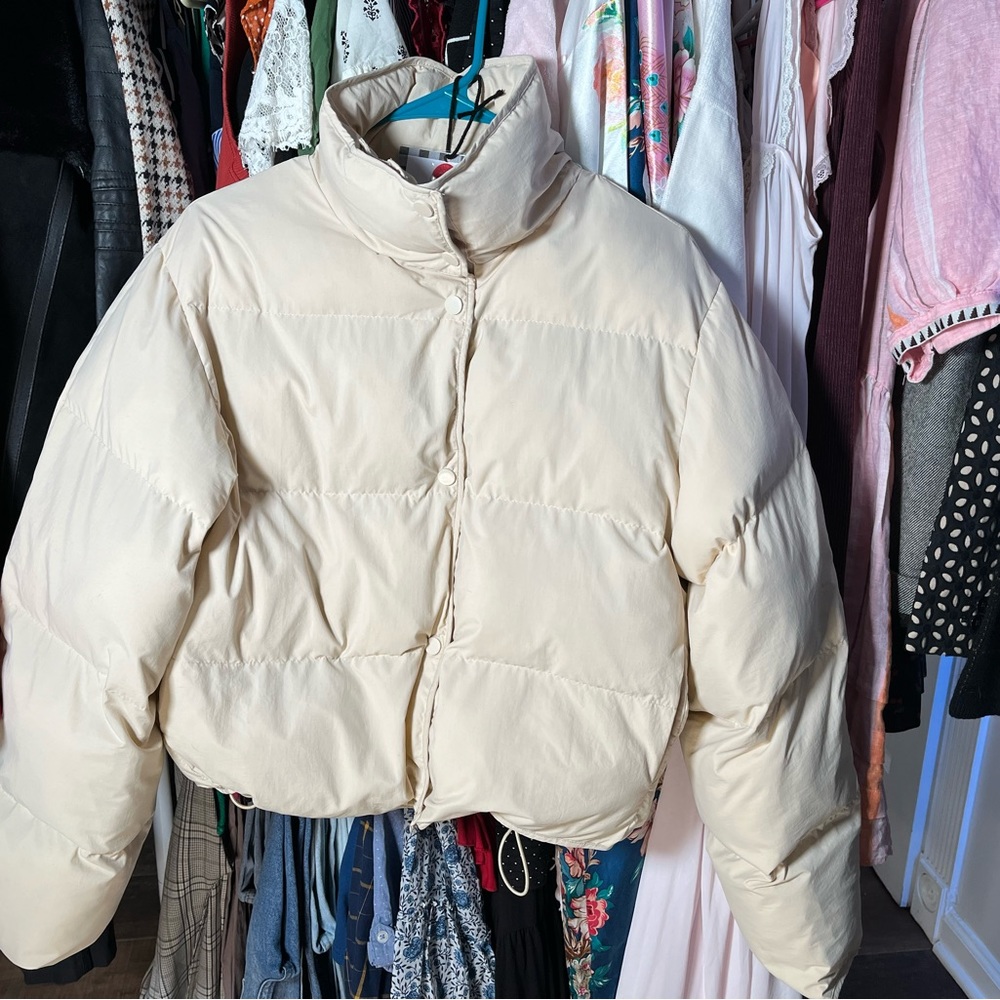 2. Shein Beige Puffer Jacket - Size:S